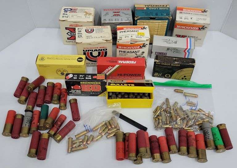 (AR) 25 Western Super X 16 Ga Plastic Shotgun Shells, 7 Winchester Super X 20 Ga Lead Shot,