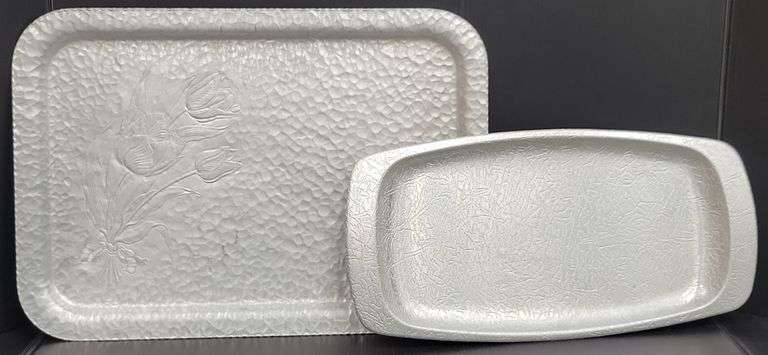 (Q) Hammered Aluminum Serving Trays By West Bend And Swanson's Catering