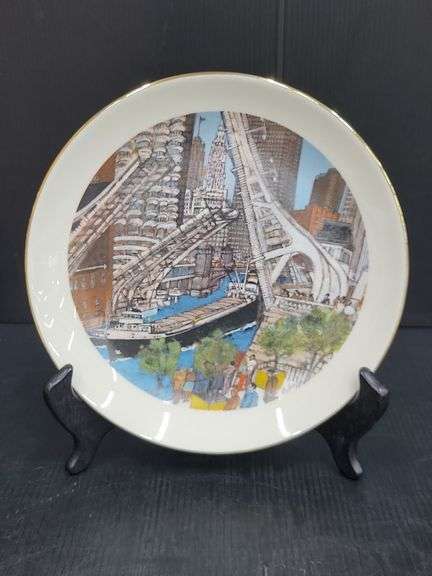 (Q) Limited Edition Franklin McMahon Chicago Collection Commemorative Plates From The 1970s And 80s