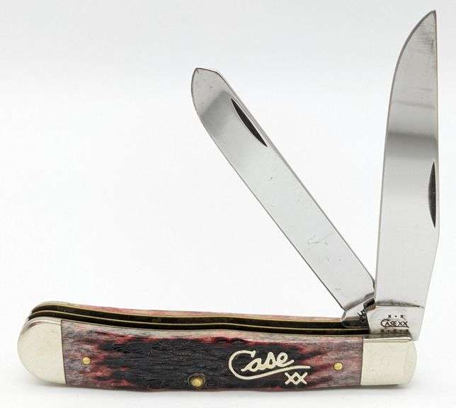 2002 Case XX Silver Script Cranberry Bone Trapper 6254