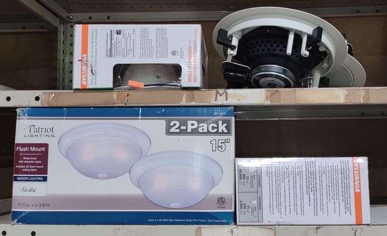 Various Light Fixtures Incl. Patriot, Sylvania, Etc