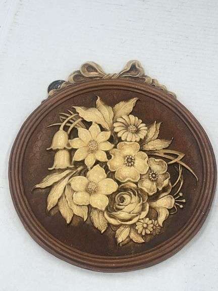 (Q) Pair Of Aristocraft Composite Wood Floral Wall Plaques.
