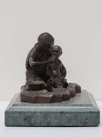 (JJ) "Brotherly Love" By Robert Summers Bronze Statue