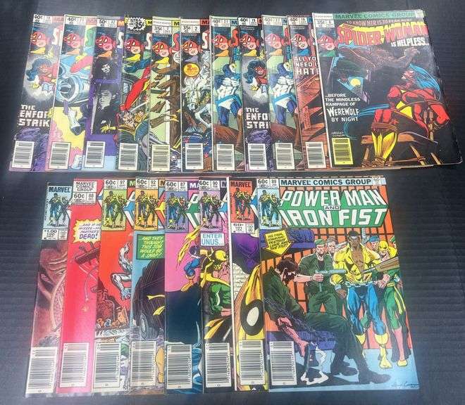 (J) Marvel Spider-Woman And Power Man And Iron Fist Comic Books, Late 1970s - Early 1980s.
