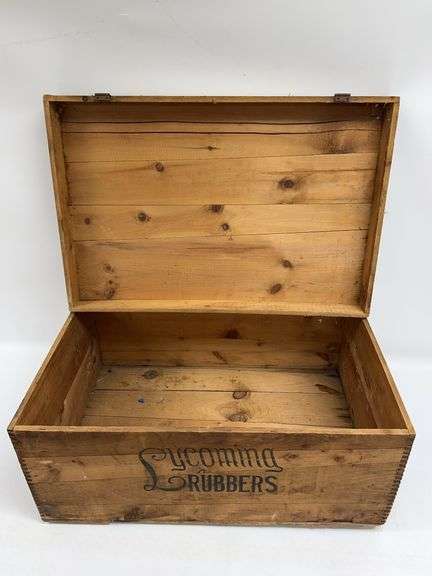 Large Vintage Lycoming Rubbers Wood Crate