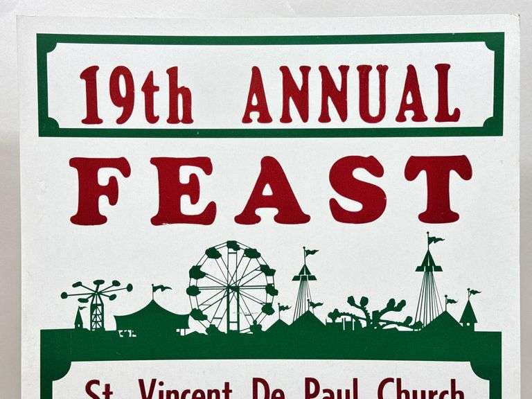 Vintage Feast Carnival /  Circus Card Stock Advertising Poster Sign