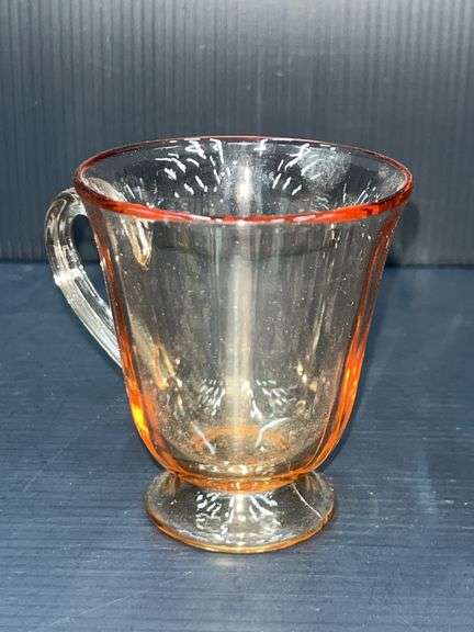 (Q) Pink Depression Glass - Pitcher, Mint Dish And Coffee Cup