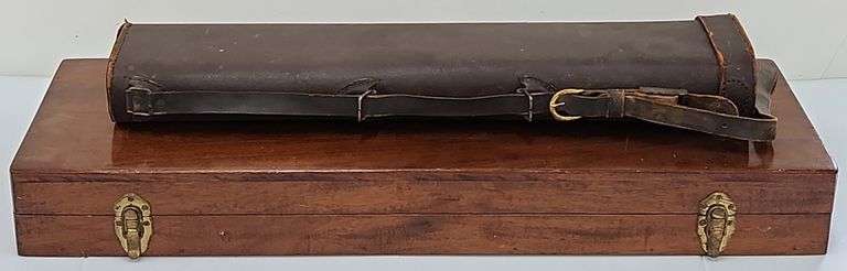 (AS) Leather Rifle Case And Wooden Gun Case