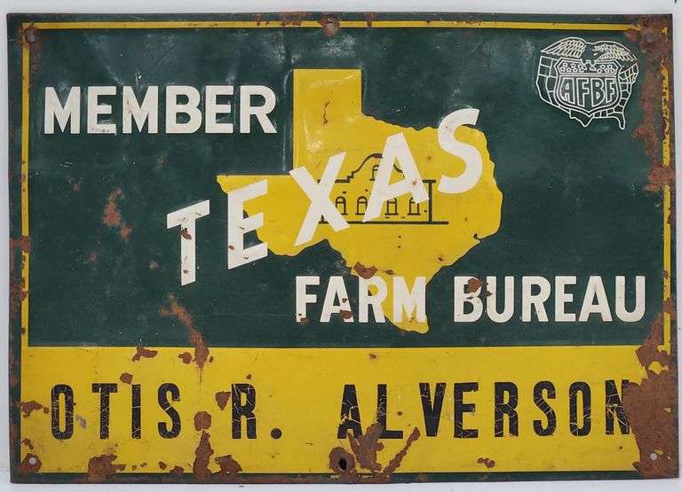(II) Texas Farm Bureau Member Metal Sign