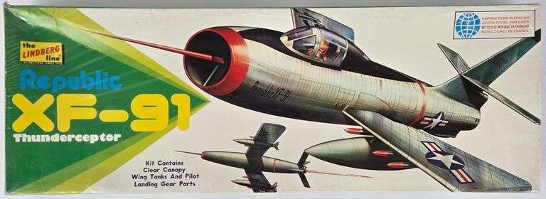 1975 Lindberg Republic XF-91 Thunderceptor Aircraft Model Kit - Sealed
