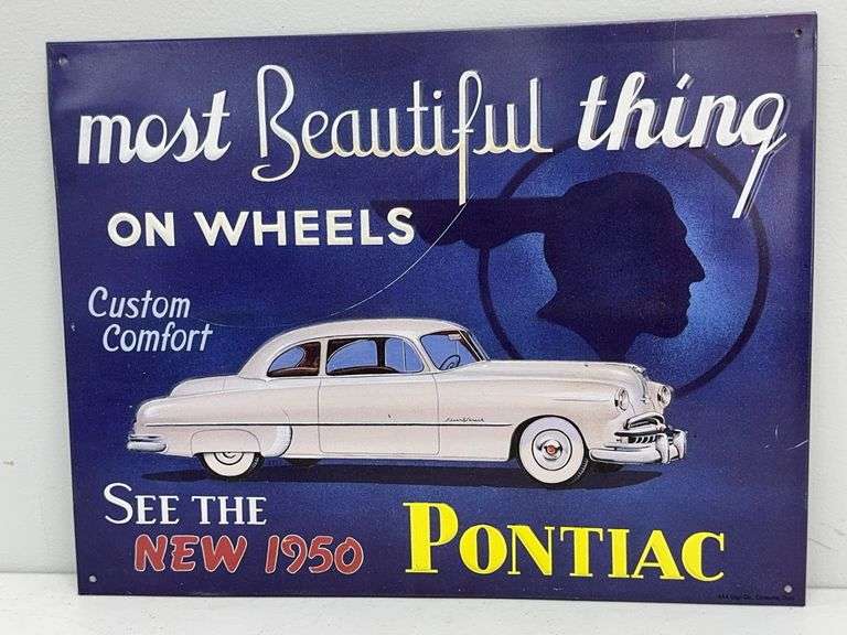 1950 Pontiac Embossed Advertising Sign