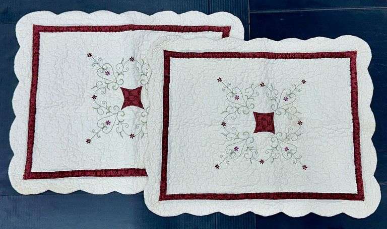 (Q) Quilted & Embroidered Decorative  Sham Pillowcases & Bedspread