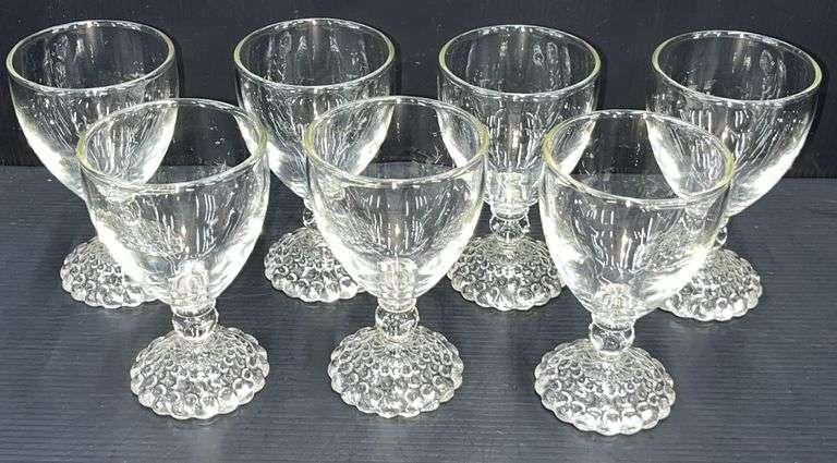 (Q) Libbey Chivalry Clear Water Goblets