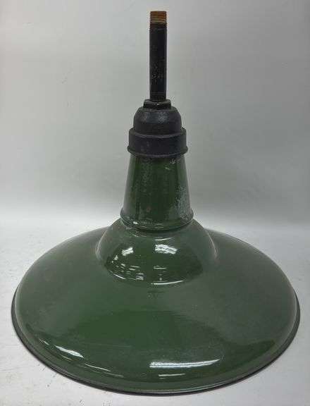 Vintage Green Porcelain Light Fixture