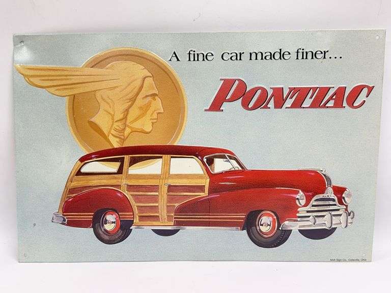 Pontiac Embossed Metal Sign