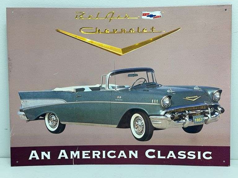 1957 Chevrolet Bel Air Tin Sign