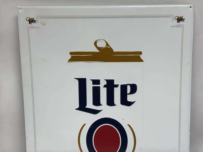 Miller Lite Beer Embossed Tin Sign