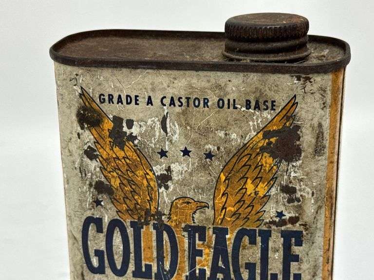 Vintage Gold Eagle Brake Fluid 16oz Metal Can