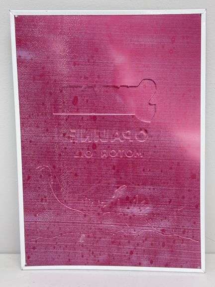 Sinclair Opaline Motor Oil Embossed Tin Sign