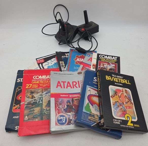 (DD) Two Original Atari 2600 Video Game Controllers, Five Atari Empty ...