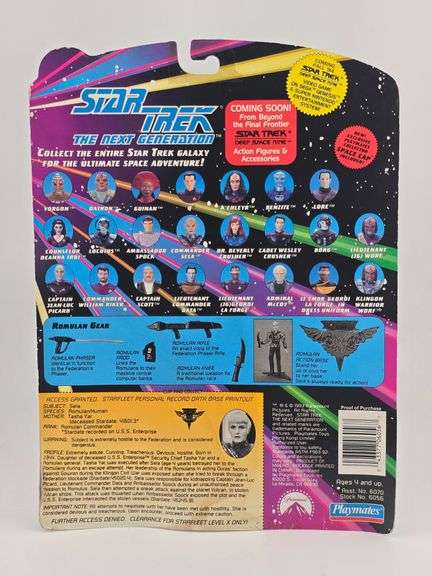 1993 Playmates Star Trek The Next Generation Commander Sela 4-1/2" Action Figure On Card