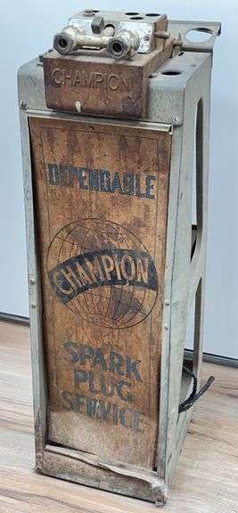 Vintage Champion Spark Plugs Spark Plug Cleaner w/ Original Tin Sign