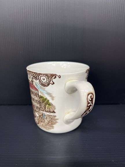 (Q) 5 Coffee Mugs From Johnson Brothers Happy Village Collection