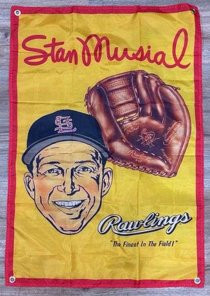 Rawlings Stan Musial Baseball Gloves Advertising Banner