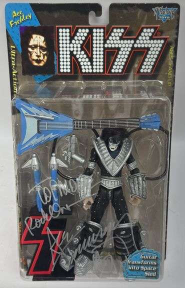 Kiss Ace Frehley Autographed McFarlane Action Figure On Blister Card w/ Signed Blister