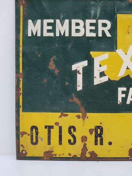 (II) Texas Farm Bureau Member Metal Sign