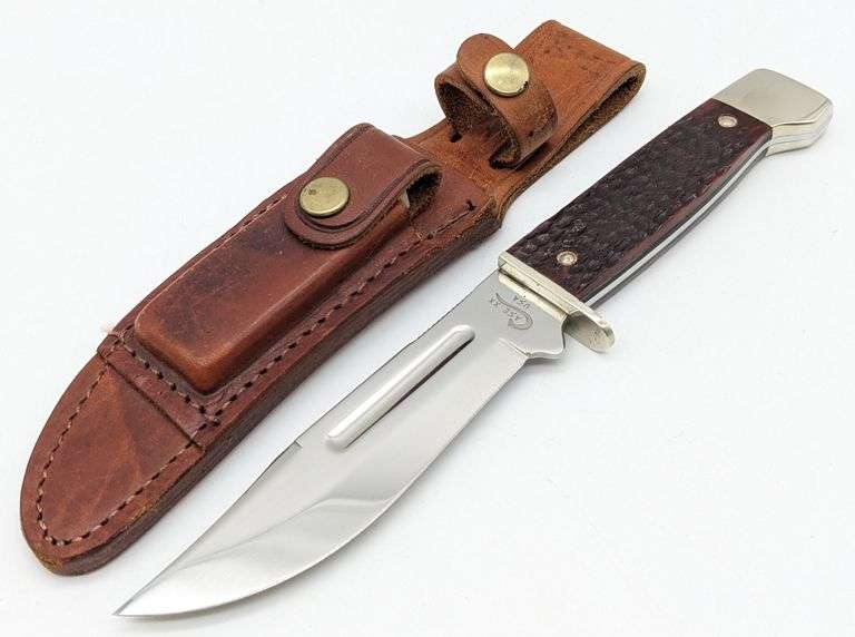 1999 Case XX Jigged Bone 5in Large Slab Side Hunter 647-5 w/ Sheath