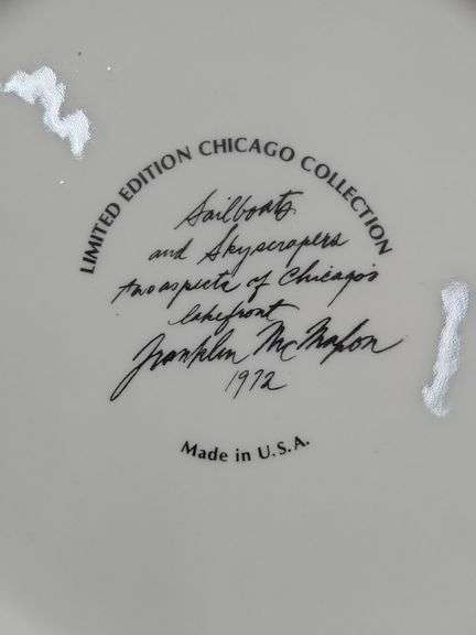 (Q) Limited Edition Franklin McMahon Chicago Collection Commemorative Plates From The 1970s And 80s