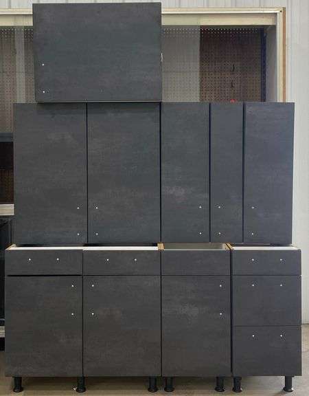 NABILIA BLACK CONCRETE Garage Cabinet Set