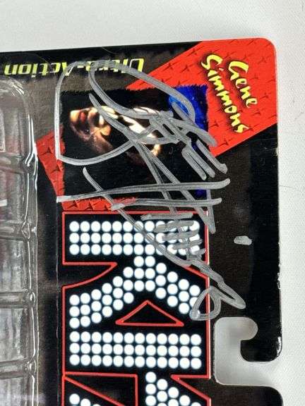 Kiss Gene Simmons Autographed McFarlane Action Figure On Blister Card w/ Signed Card