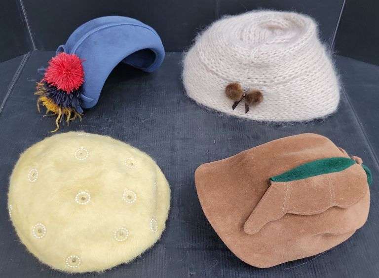(Q) Four Vintage Ladies Hats: Gage Original And More