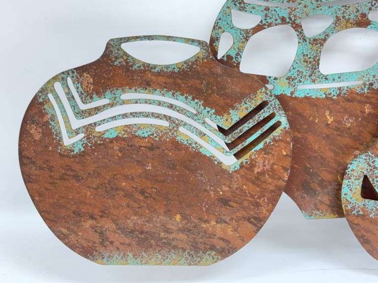 3ft Southwestern Pottery Metal Art Sculpture