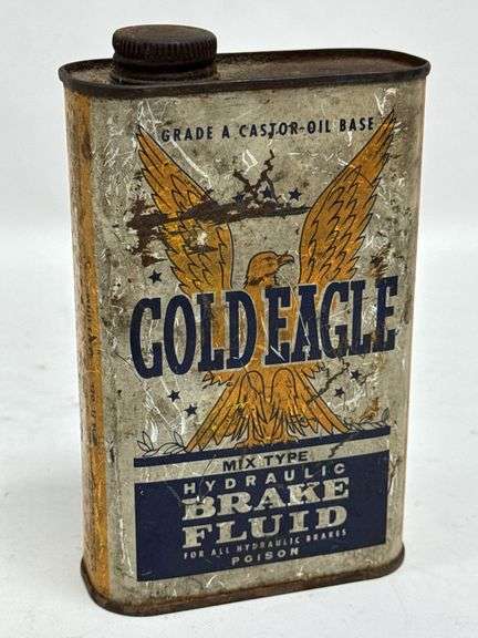 Vintage Gold Eagle Brake Fluid 16oz Metal Can