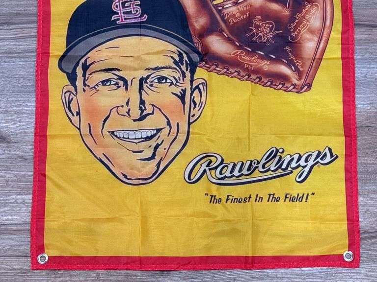 Rawlings Stan Musial Baseball Gloves Advertising Banner