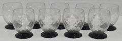 (Q) 9 MCM Black Lily Pad Texture Cocktail Glasses