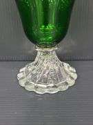 (Q) Set Of 8 Anchor Hocking Forest Green "Burple" Footed Tumblers