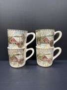 (Q) 5 Coffee Mugs From Johnson Brothers Happy Village Collection