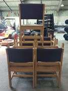 Purple Upholstered Wooden Chairs