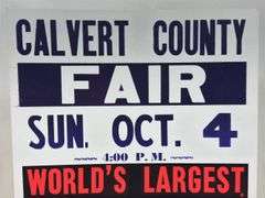 Vintage Calvert County Fair Demolition Derby Card Stock Advertising Poster Sign