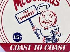 McDonald’s Embossed Tin Speeder Advertising Sign