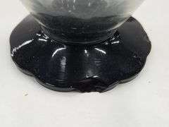 (Q) 4 MCM Black Lily Pad Cordial Glasses