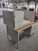 Pedestal Wood Grain Top Desks w/ 3 Drawers
