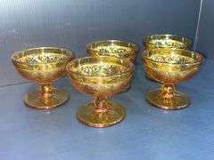 Q) Amber Glass - Indiana Glass Tiara - Cups