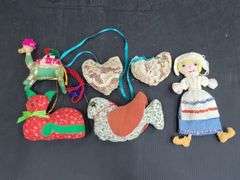 (Q) Christmas Ornaments Including Blown Glass, Stitched, Wood Cutouts, Etc