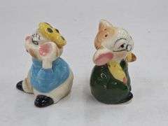 (Q) Vintage 1950s Anthromorphic Mouse Salt And Pepper Shakers