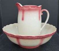 (Q) Vintage NHP Matching Wash Basin And Water Pitcher